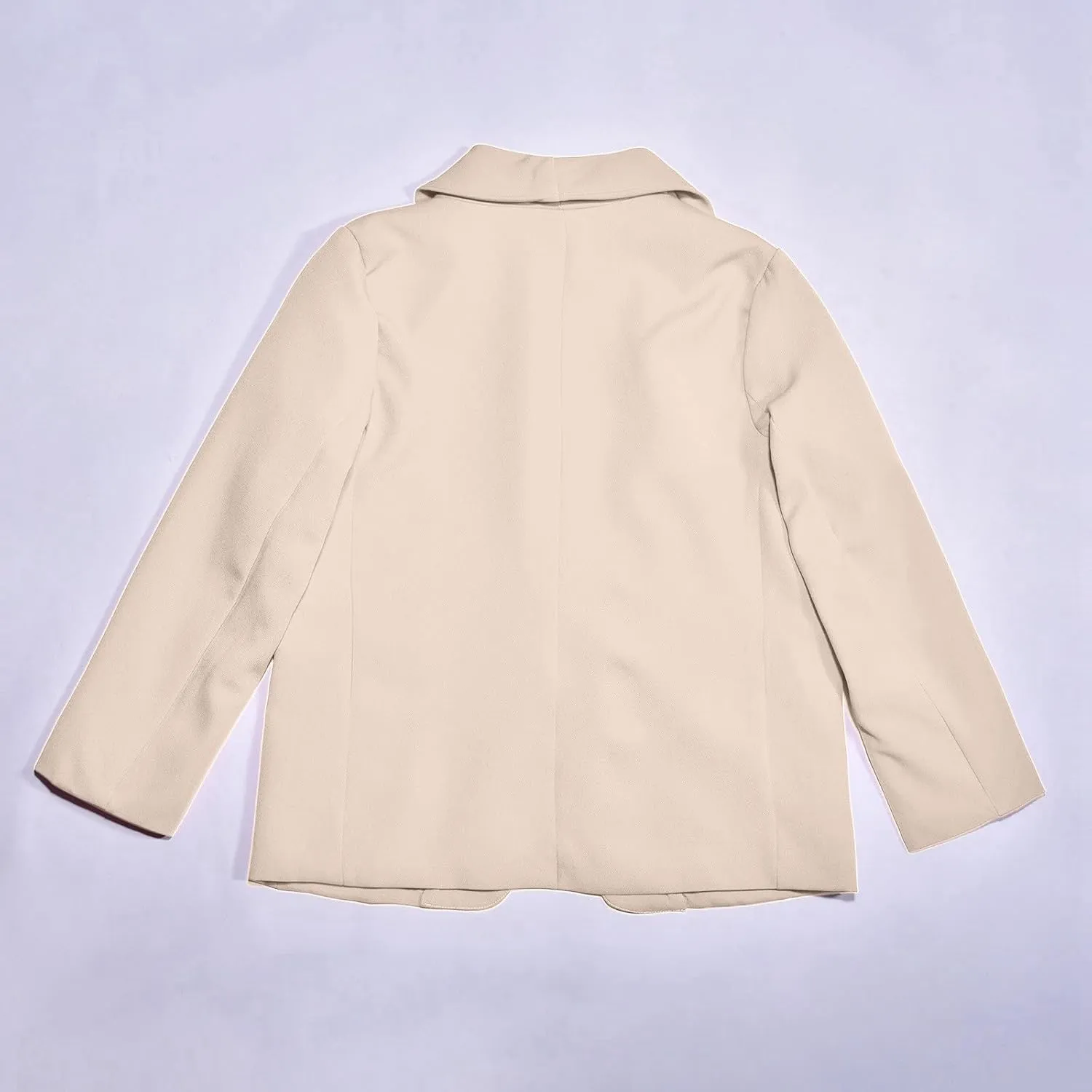 Girls Solid Blazer Jacket Long Sleeve Shawl Collar Open Front Inner Pocket Formal Blazers for Kids Size 3-14 Year