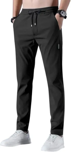 Glide Pants Men Quick Dry Breathable Pants Stretch Drawstring Lightweight Summer Active Hiking Trousers with Pockets