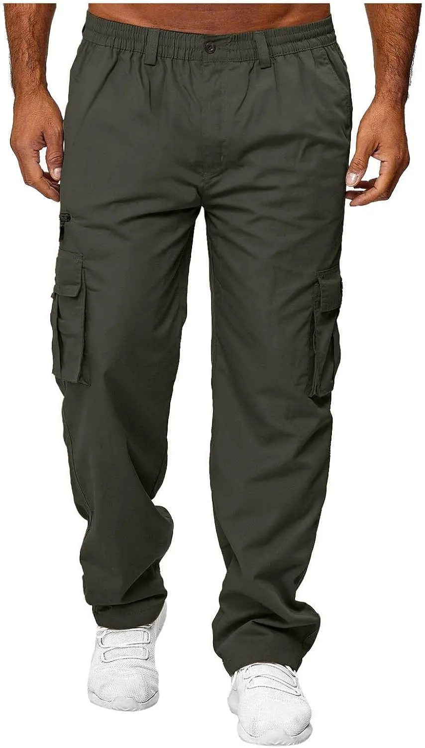 GOFULY Men Cargo Pants Slim with Pockets Fashion Pants Ripstop Stretch Special Occasions Sweatpants Baggy Tactical Pants