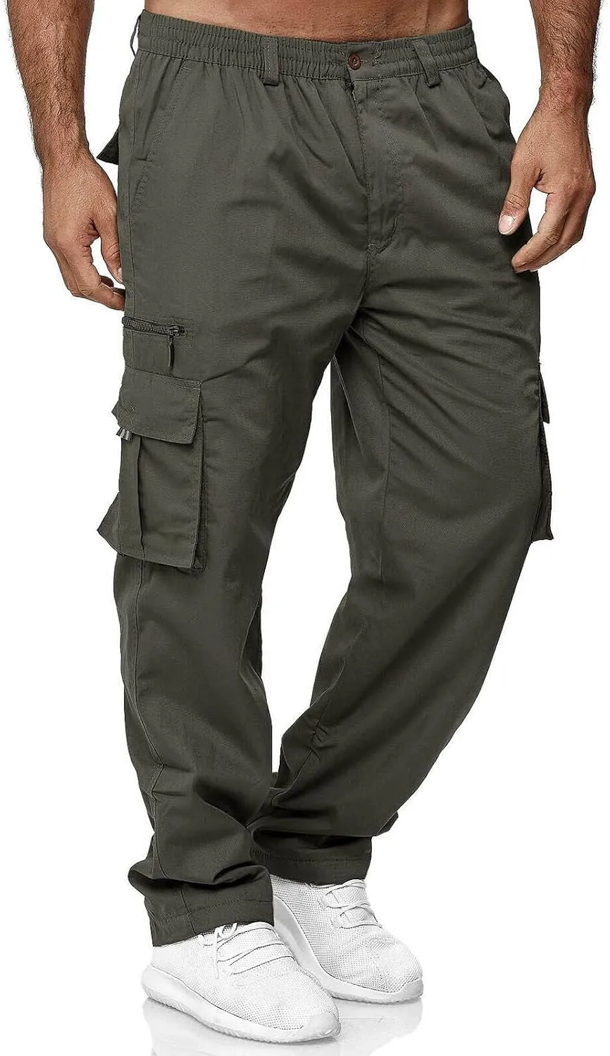 GOFULY Men Cargo Pants Slim with Pockets Fashion Pants Ripstop Stretch Special Occasions Sweatpants Baggy Tactical Pants