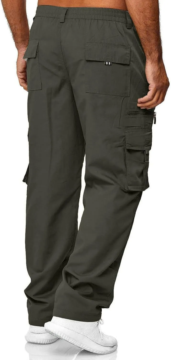 GOFULY Men Cargo Pants Slim with Pockets Fashion Pants Ripstop Stretch Special Occasions Sweatpants Baggy Tactical Pants