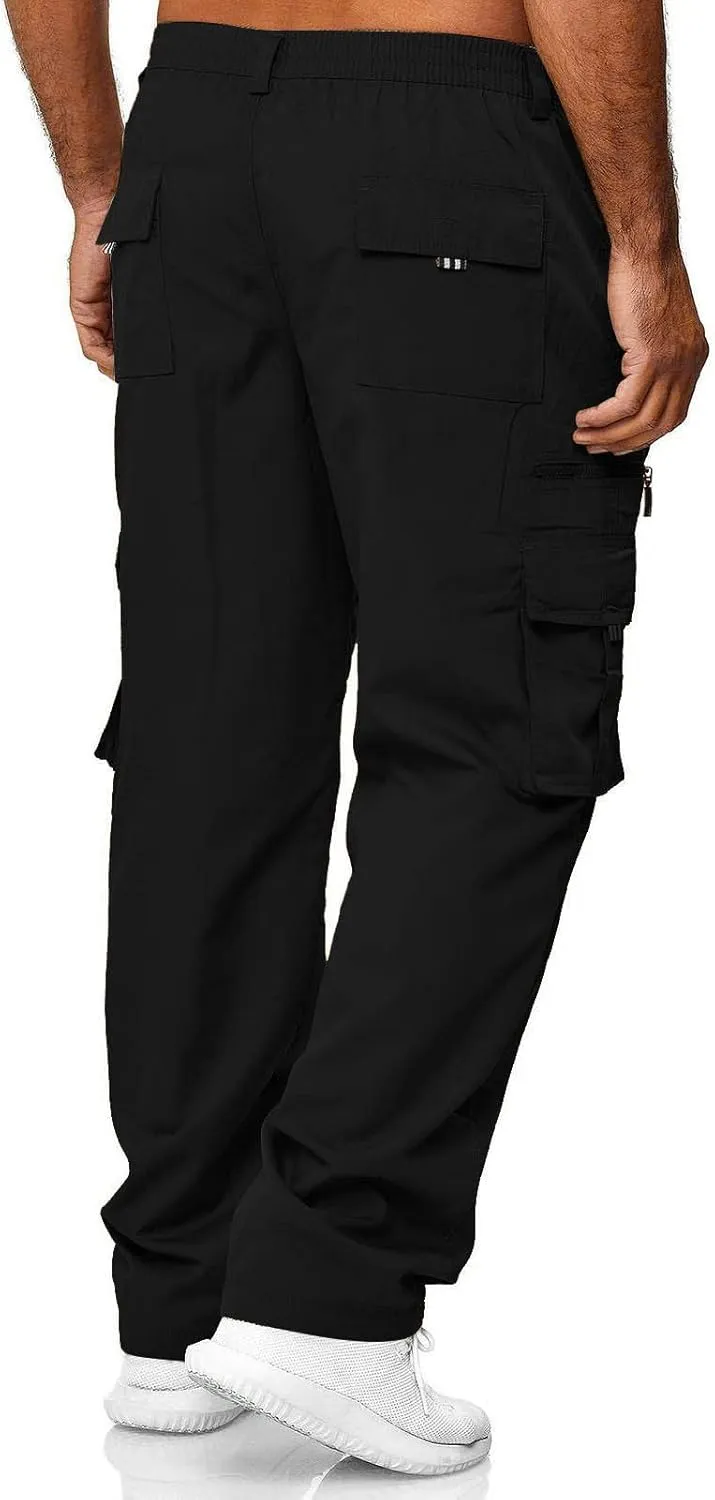 GOFULY Mens Cargo Pants Casual Ripstop Stretch Joggers Sweatpants Pockets Y2K Pants Men Slim Fit Travel Pants Plus Size 2024