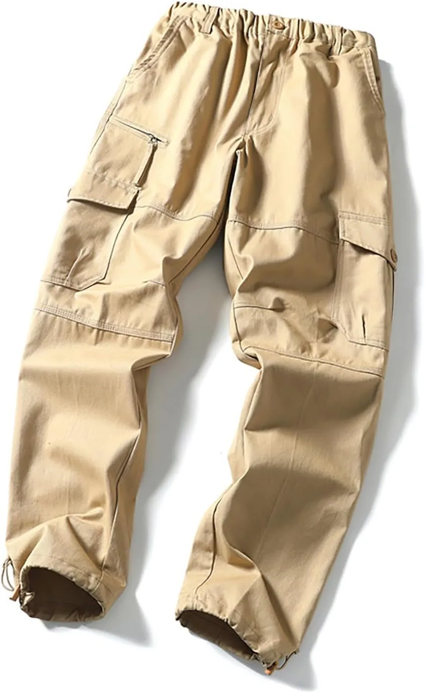 GOFULY Mens Khaki Pants Casual with Pockets Fashion Hiking Pants Stretch Sweatpants Travel Baggy Pants Straight Fit