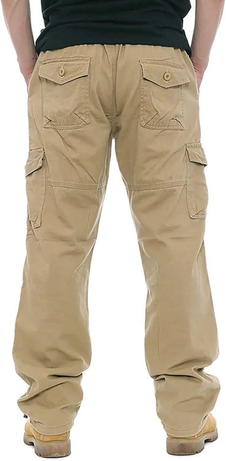 GOFULY Mens Khaki Pants Casual with Pockets Fashion Hiking Pants Stretch Sweatpants Travel Baggy Pants Straight Fit
