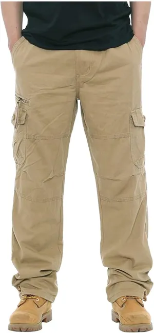 GOFULY Mens Khaki Pants Casual with Pockets Fashion Hiking Pants Stretch Sweatpants Travel Baggy Pants Straight Fit