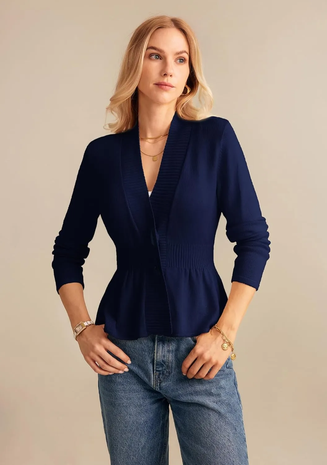GRACE KARIN Women 2025 Button Down Lightweight Cardigan Casual Open Front Sweater Crochet Tops Knitted Coat