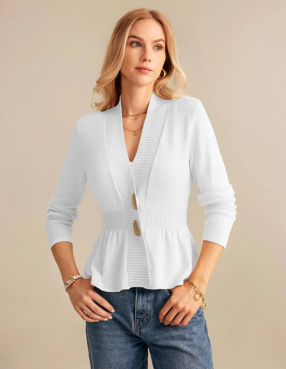GRACE KARIN Women 2025 Button Down Lightweight Cardigan Casual Open Front Sweater Crochet Tops Knitted Coat