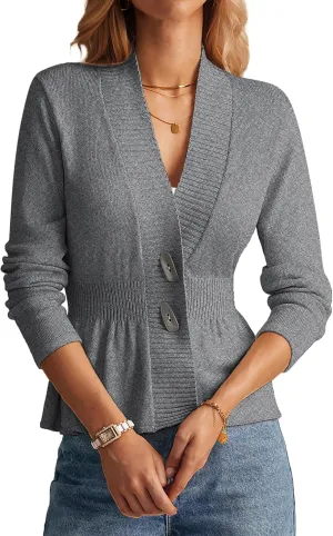GRACE KARIN Women 2025 Button Down Lightweight Cardigan Casual Open Front Sweater Crochet Tops Knitted Coat