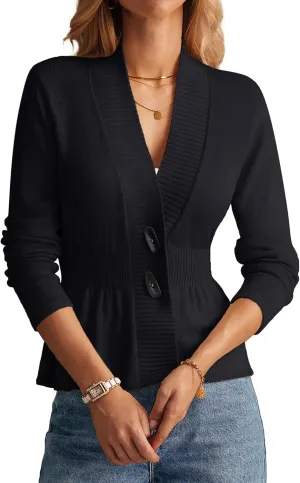 GRACE KARIN Women 2025 Button Down Lightweight Cardigan Casual Open Front Sweater Crochet Tops Knitted Coat