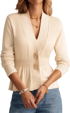 GRACE KARIN Women 2025 Button Down Lightweight Cardigan Casual Open Front Sweater Crochet Tops Knitted Coat