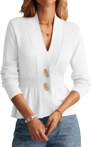GRACE KARIN Women 2025 Button Down Lightweight Cardigan Casual Open Front Sweater Crochet Tops Knitted Coat
