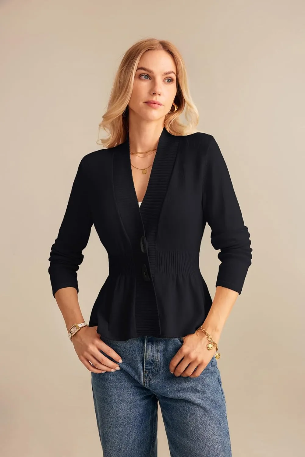 GRACE KARIN Women 2025 Button Down Lightweight Cardigan Casual Open Front Sweater Crochet Tops Knitted Coat