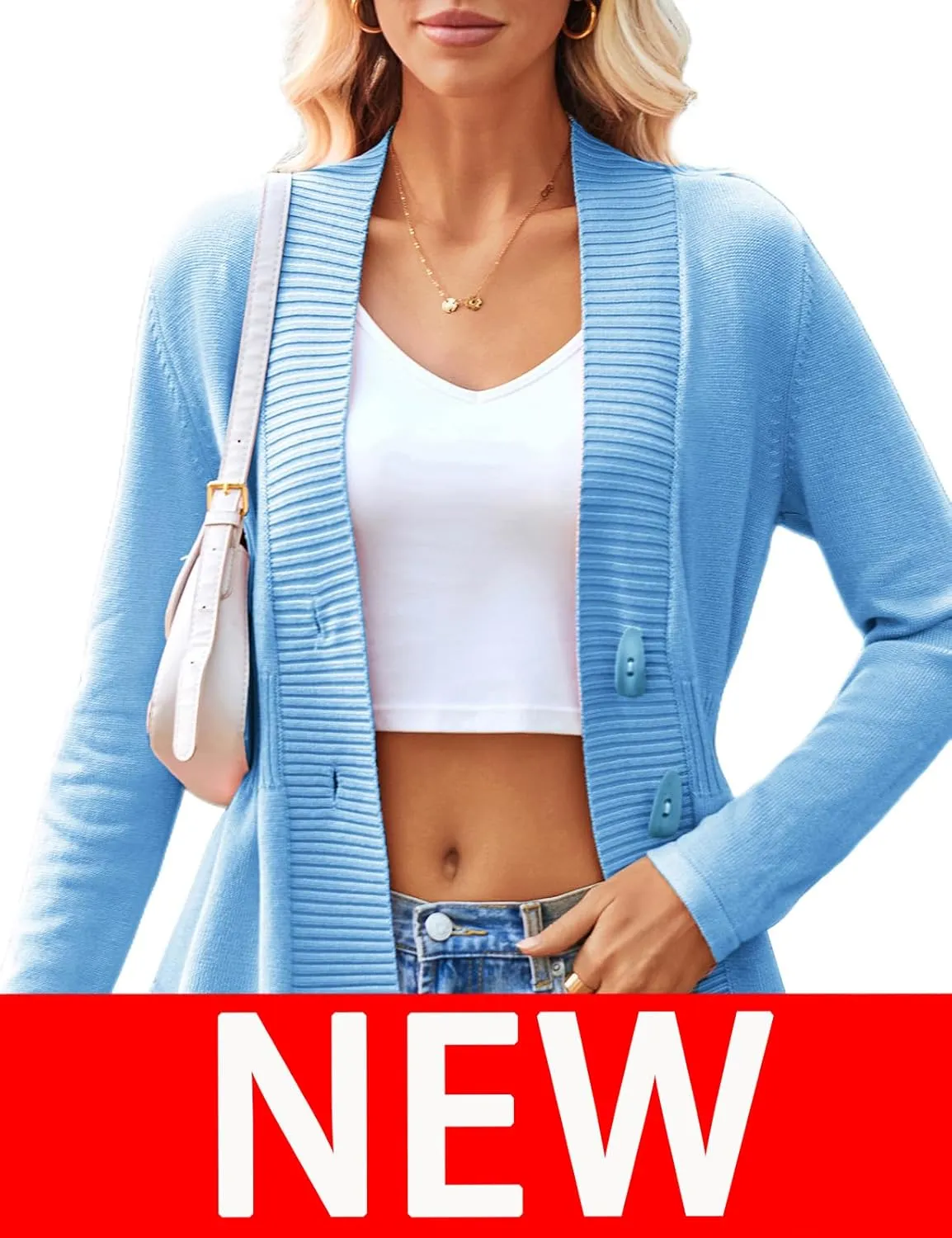 GRACE KARIN Women 2025 Button Down Lightweight Cardigan Casual Open Front Sweater Crochet Tops Knitted Coat