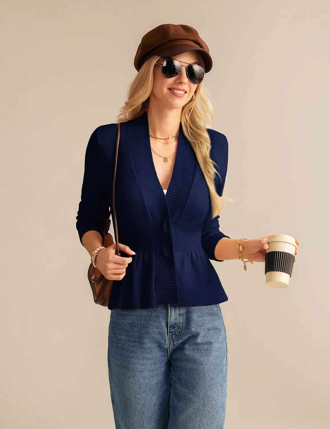 GRACE KARIN Women 2025 Button Down Lightweight Cardigan Casual Open Front Sweater Crochet Tops Knitted Coat