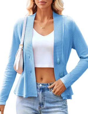 GRACE KARIN Women 2025 Button Down Lightweight Cardigan Casual Open Front Sweater Crochet Tops Knitted Coat