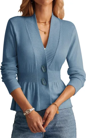 GRACE KARIN Women 2025 Button Down Lightweight Cardigan Casual Open Front Sweater Crochet Tops Knitted Coat
