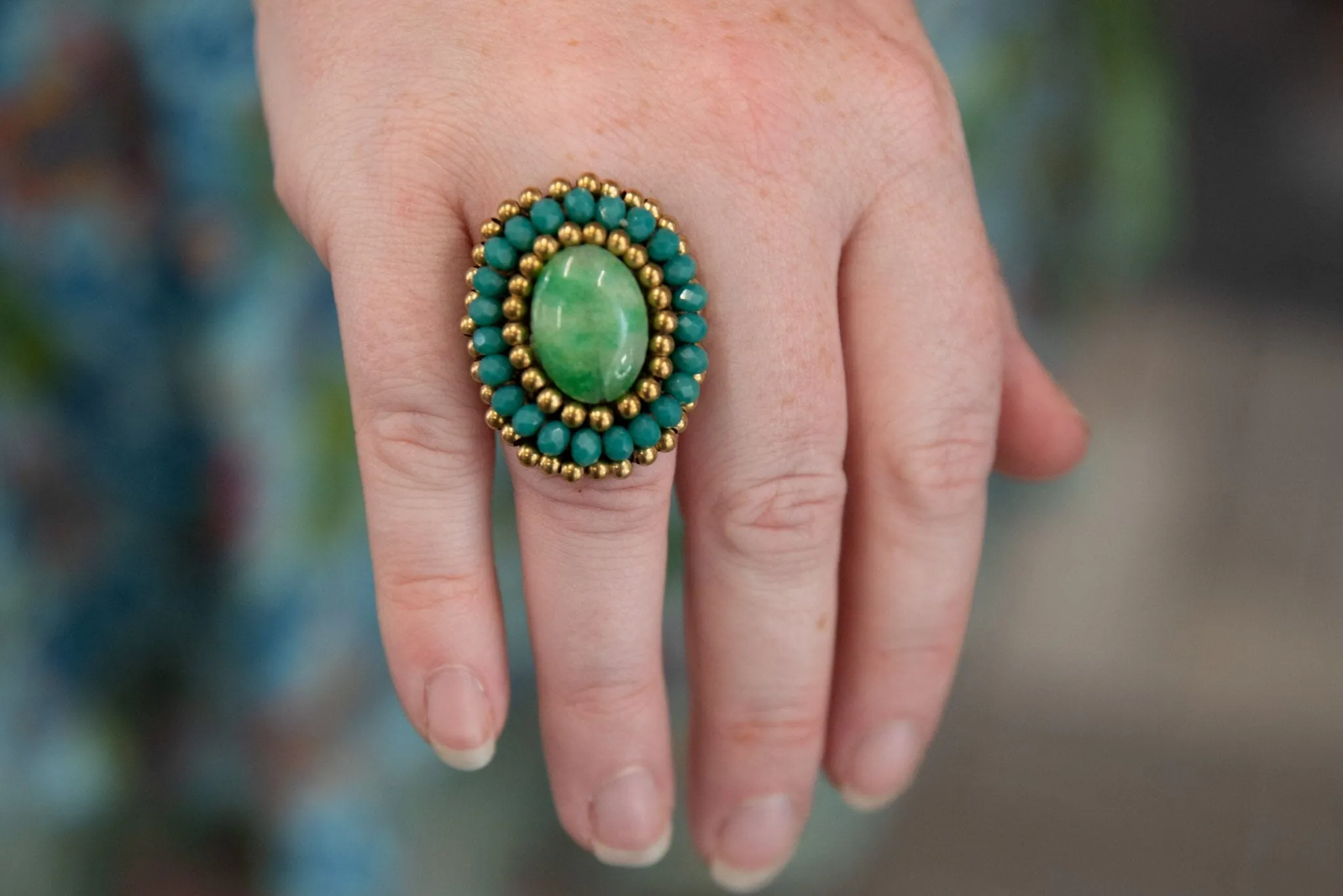 Handmade Macrame ring - mira