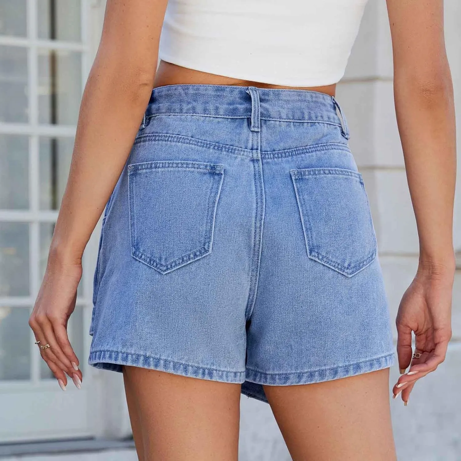 HGps8w Women's Irregular Denim Mini Skirt, Casual High Waisted 2025 Summer Bodycon Sexy Jean Skirts