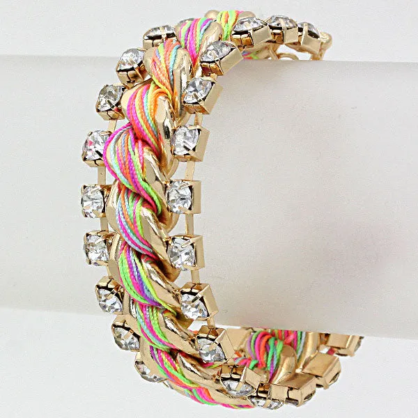 iLLASPARKZ Crystal Accented Woven Link Bracelet