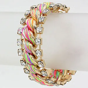 iLLASPARKZ Crystal Accented Woven Link Bracelet