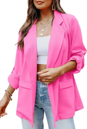 Imily Bela Womens Casual Blazers Long Sleeve Lapel Open Front Work Office Jacket with Pockets