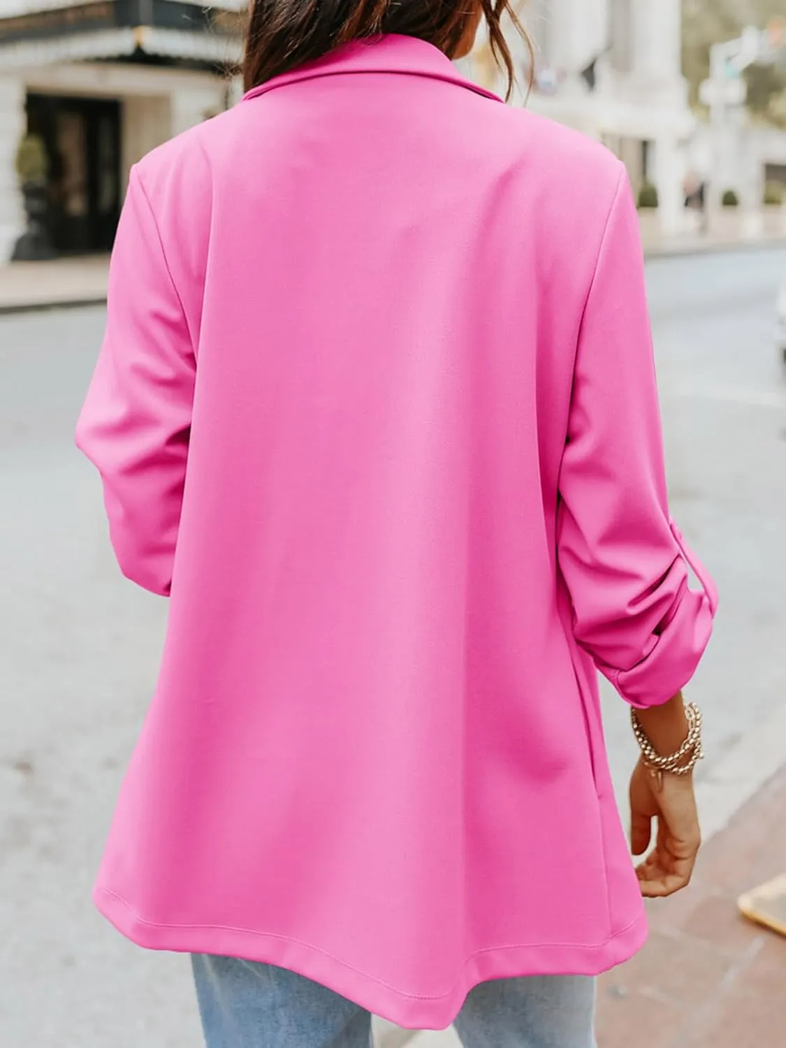 Imily Bela Womens Casual Blazers Long Sleeve Lapel Open Front Work Office Jacket with Pockets