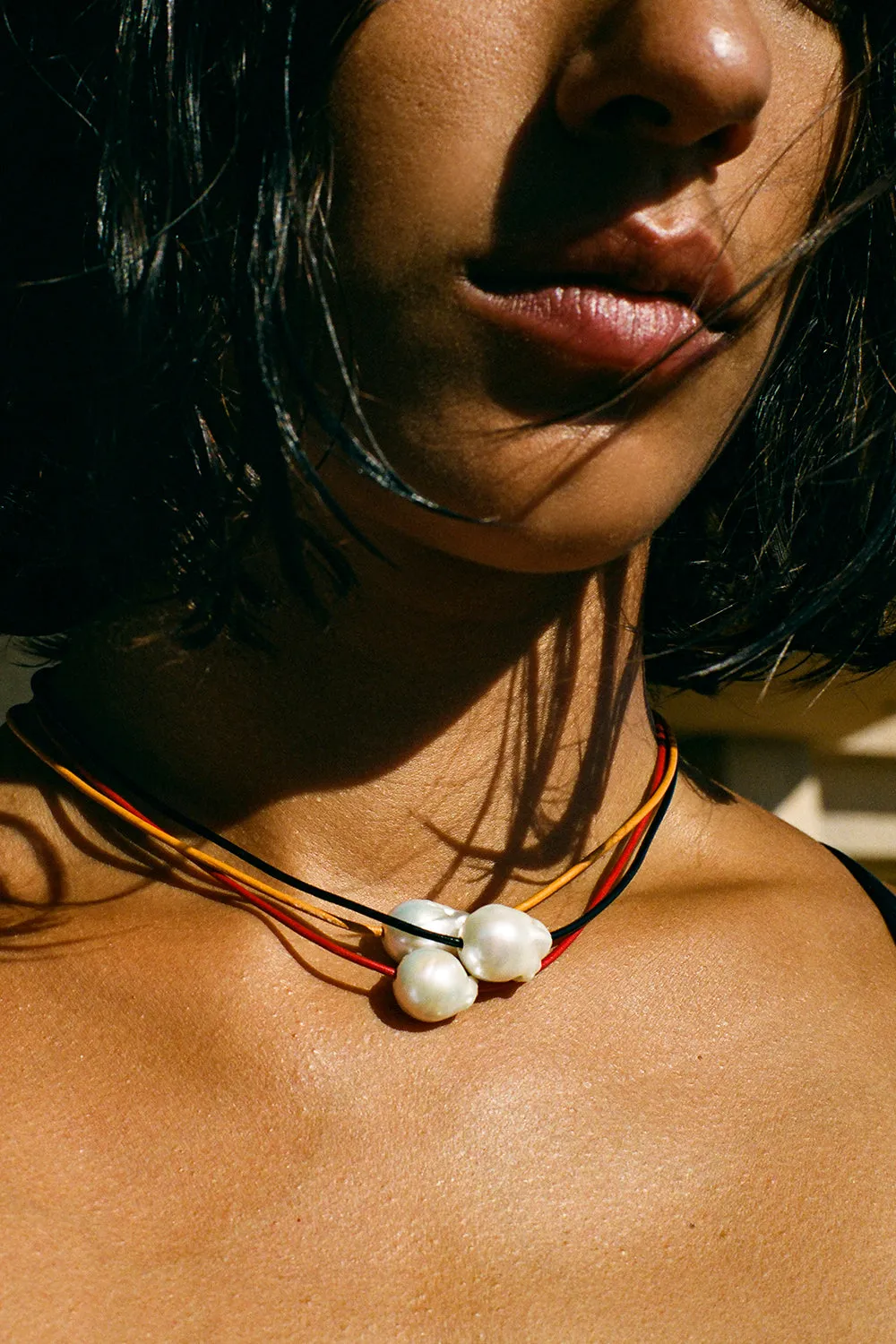 Isla Pearl Necklace Red