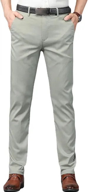 JEShifangjiusu Men's Slim Fit Dress Pant Straight-Fit Casual Stretch Khaki Pant Wrinkle-Resistant Flat-Front Chino Pant (36,Light Green), Light Green, 36