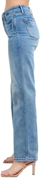 Judy Blue Mid Rise Tumm Control Vintage Wash Straight Jeans 88943