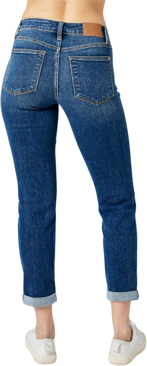 Judy Blue Women's Mid Rise Destroyed Slim Jeans