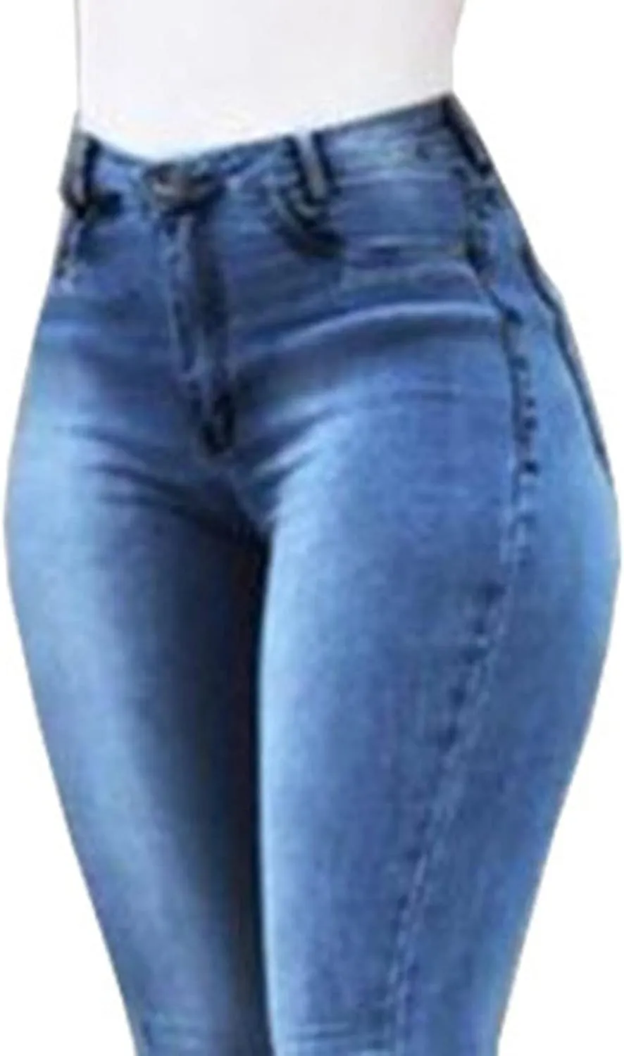 Ladies Side Slit Slim Ripped Denim Trousers Butt Lifting Flare Hold Jeans Stretch High Waisted Bell Distressed Jean