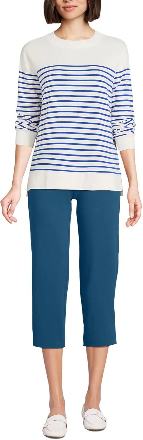 Lands' End Women's Starfish Mid Rise Pull-On Crop Pants