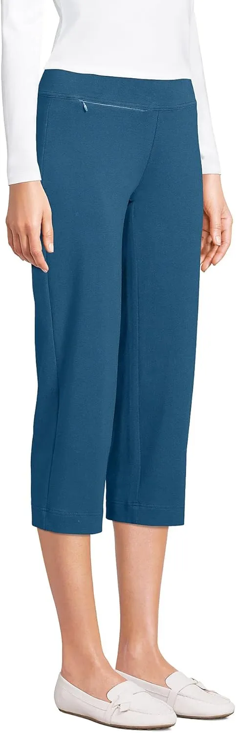 Lands' End Women's Starfish Mid Rise Pull-On Crop Pants