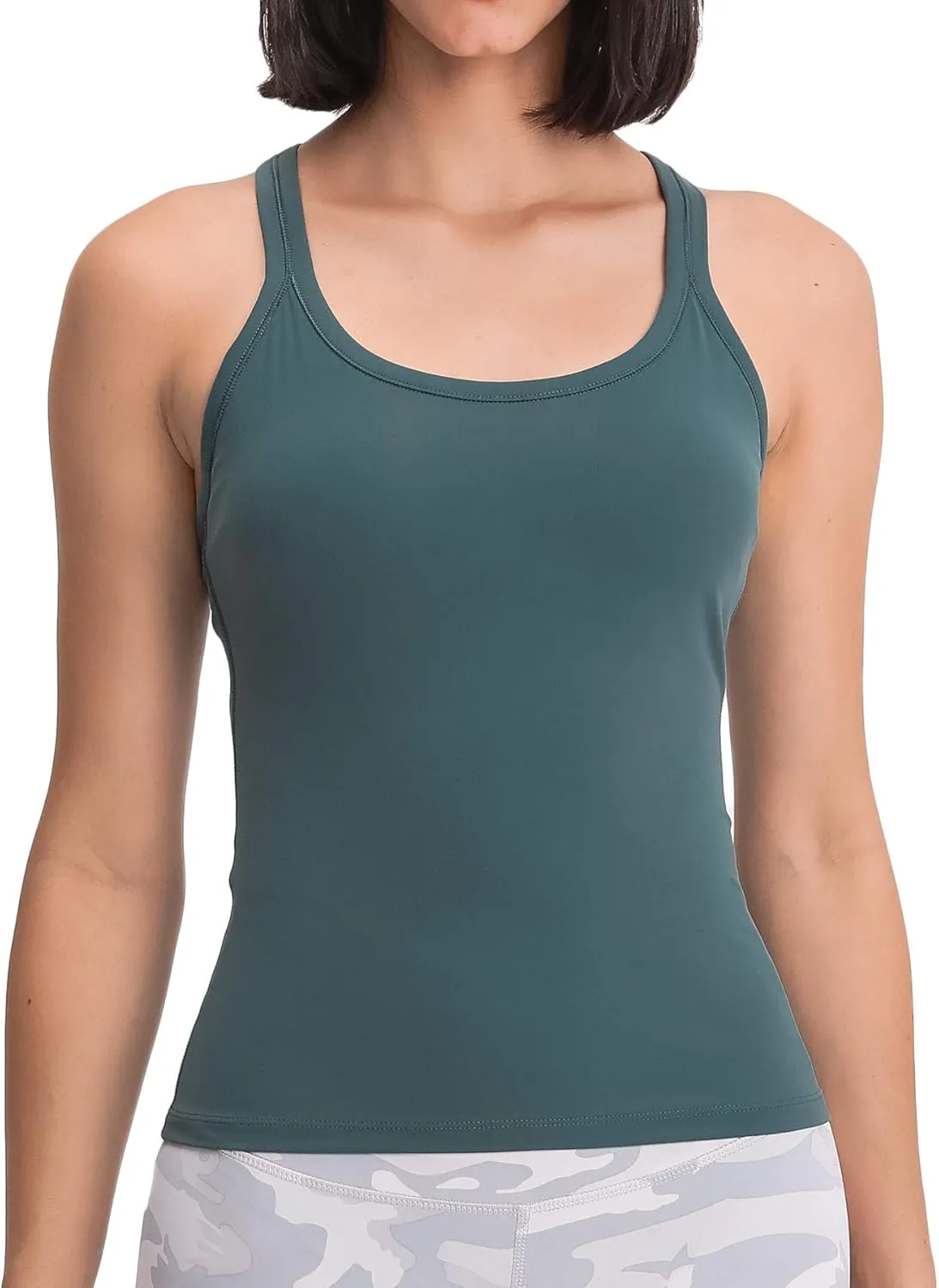 Lemedy Women Racerback Tank Tops Built in Bra Workout Activewear Camisole