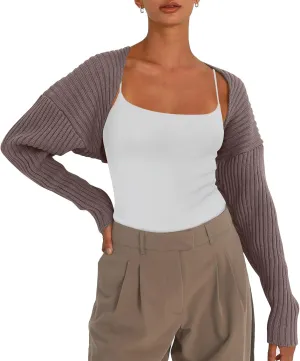 LILLUSORY Womens Crop Cardigans Sweater Bolero Shrug Y2K Cute Tops Fall Fashion Trendy Long Sleeve Outfit 2025