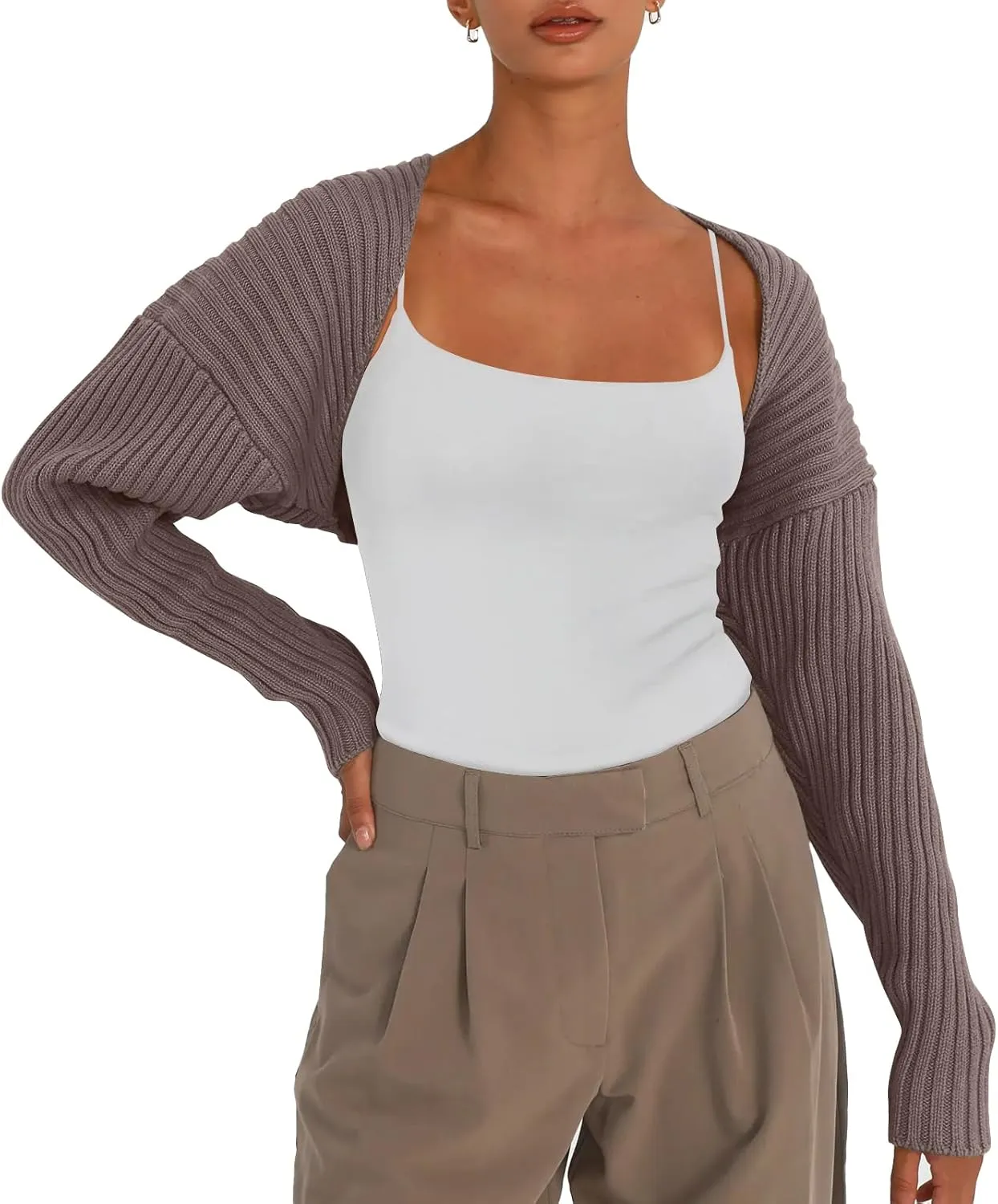 LILLUSORY Womens Crop Cardigans Sweater Bolero Shrug Y2K Cute Tops Fall Fashion Trendy Long Sleeve Outfit 2025