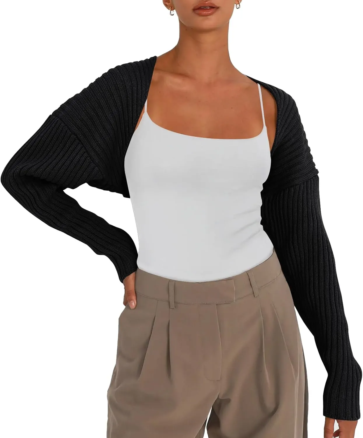 LILLUSORY Womens Crop Cardigans Sweater Bolero Shrug Y2K Cute Tops Fall Fashion Trendy Long Sleeve Outfit 2025