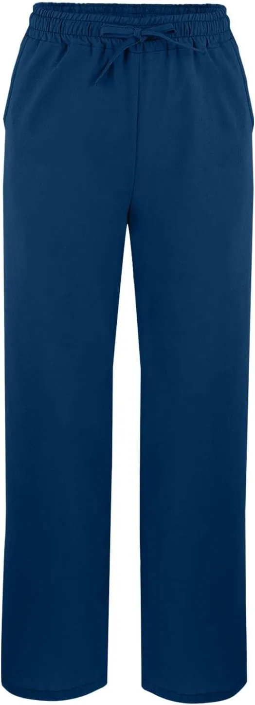 Linen Pants for Women 2025 Summer Drawstring Straight Leg Elastic Waist Lounge Trousers Casual Beach Pant with Split
