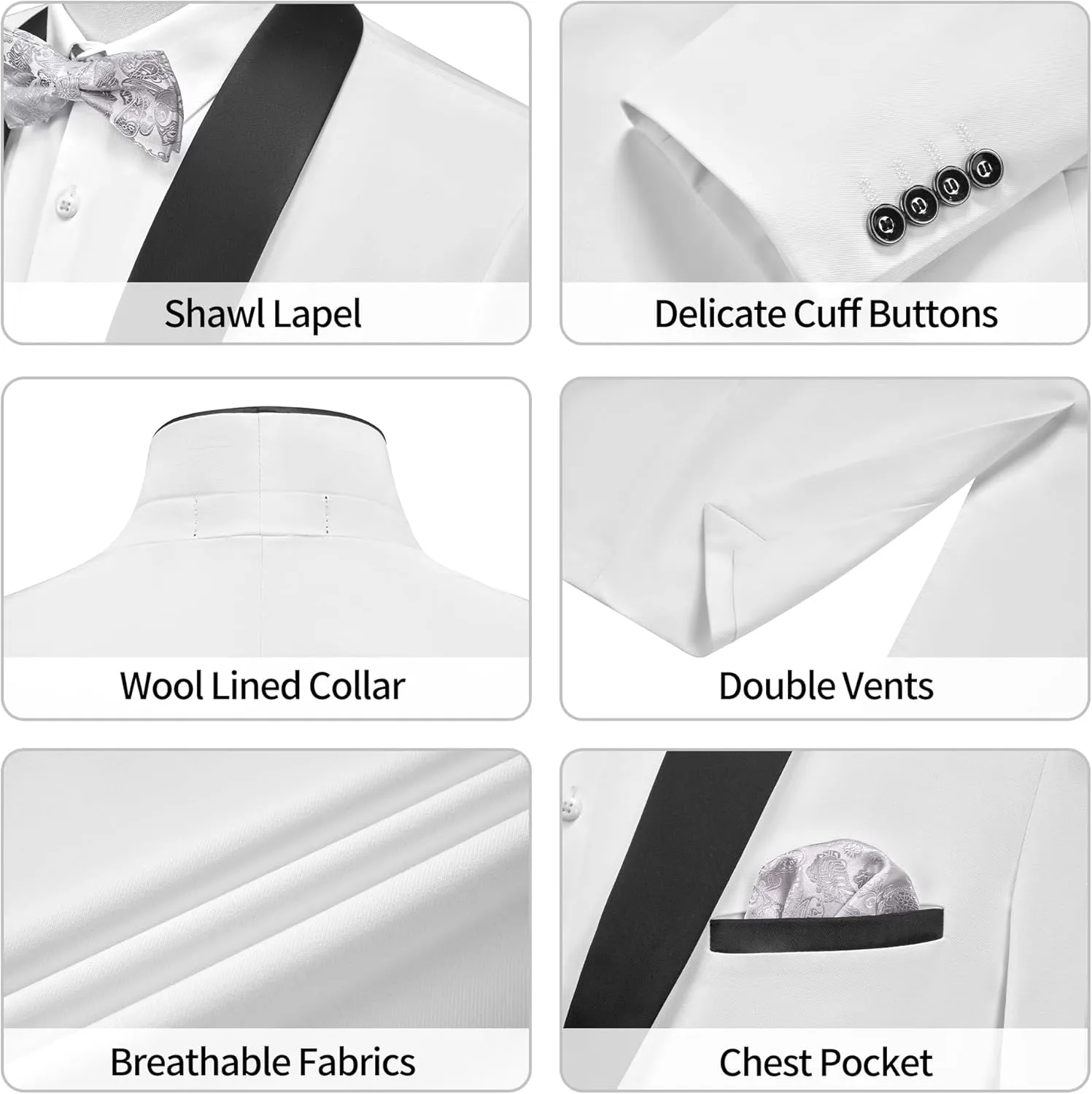 MAGE MALE Men's Tuxedo Jacket Slim Fit One Button Solid Blazer Jacket for Dinner,Prom,Party