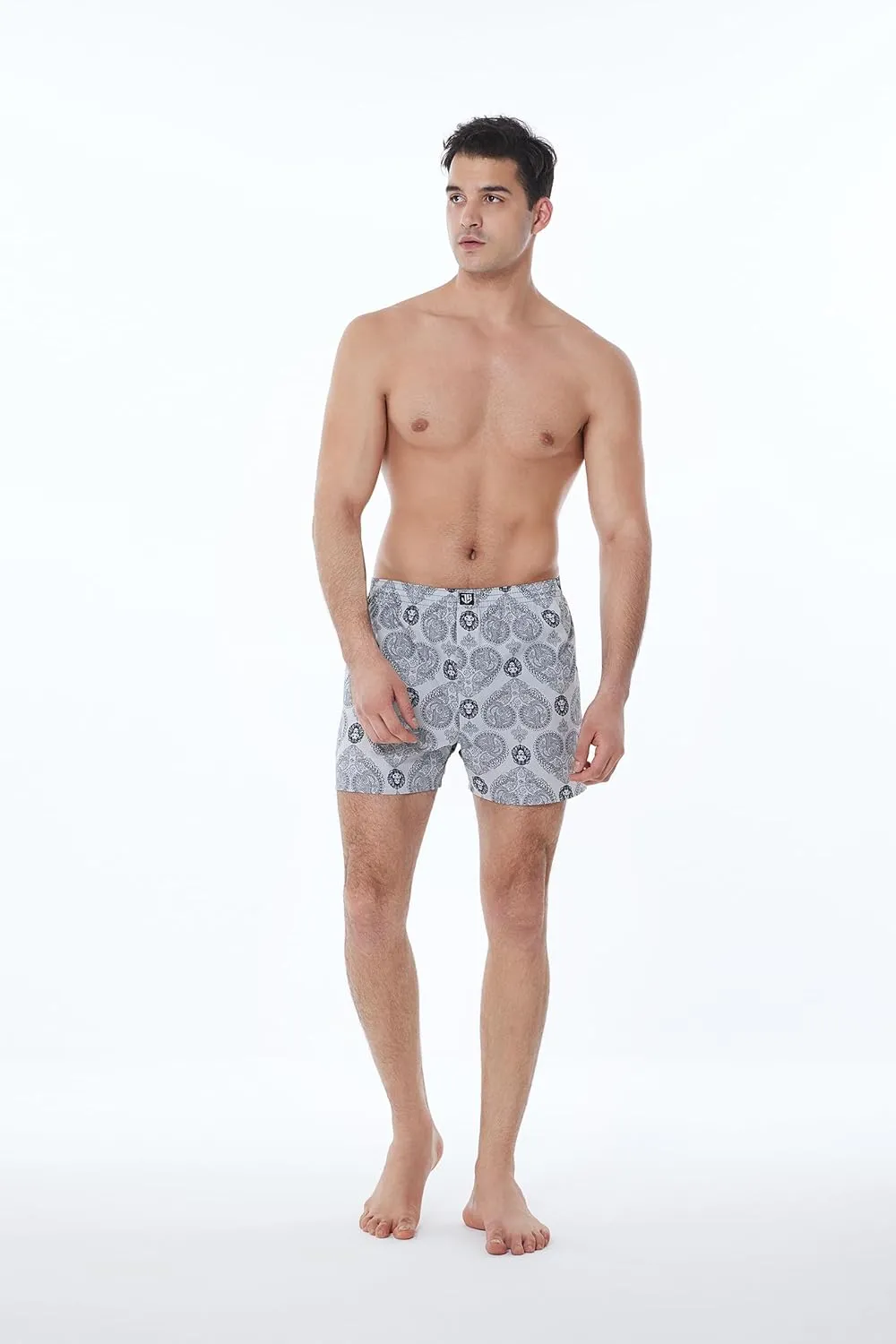 Men's Boxers Underwear 100% Cotton Printed Woven Boxers for Men Pack Boxer Shorts