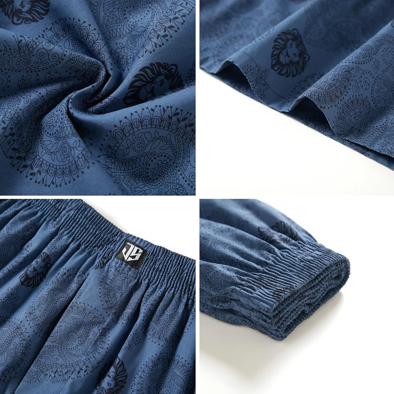 Men's Boxers Underwear 100% Cotton Printed Woven Boxers for Men Pack Boxer Shorts