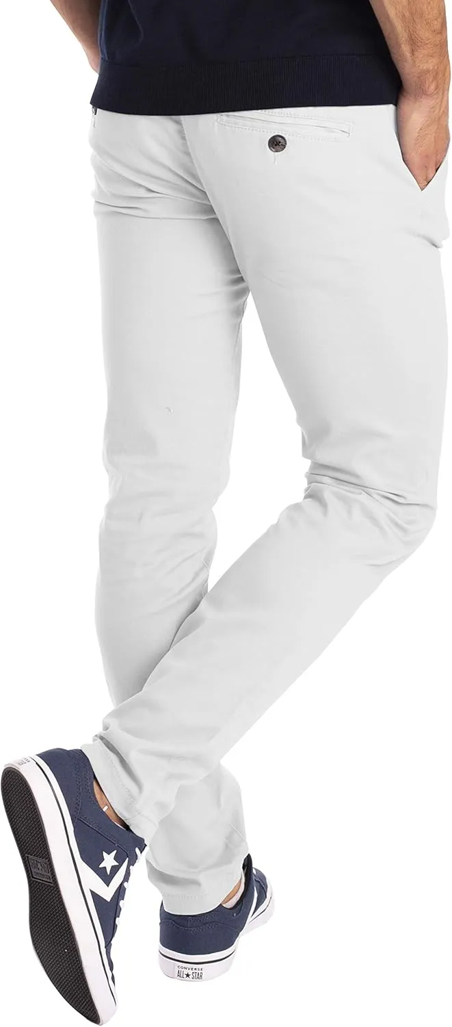 Mens Chino Pants Slim Fit Casual Classic Flat Front Stretch Flex Cotton Chino Khaki Pants Sizes 30W-40W