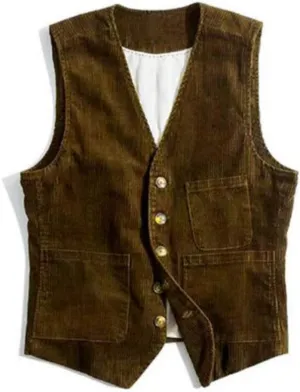 Mens Corduroy Blazer Jacket, Mens Casual Vintage Blazers Suits Corduroy Waistcoat Slim Fit Vest for Wedding Work