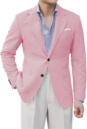 Mens Seersucker Suit Blazer for Men Casual Seersucker Suits for Men Lightweight Summer Seersucker Blazers for Wedding