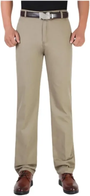Men's Slim-Fit Casual Chino Pant Spring and Autumn Thick Double Pleated Loose Cotton High Waist