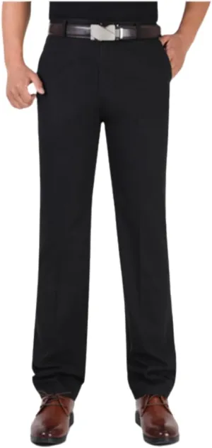 Men's Slim-Fit Casual Chino Pant Spring and Autumn Thick Double Pleated Loose Cotton High Waist