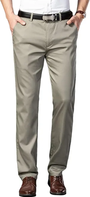 Men's Slim Fit Flat Front Pant Relaxed Business Dress Pant Chino Pant Skinny Fit Stretch Weddings Dress Pant