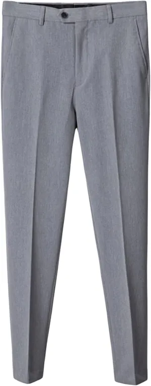 Men's Stretch Dress Pants Slim Fit Skinny Suit Pants Casual Fashion Retro Tapered Business Dress Chino Pants (36,Light Grey)