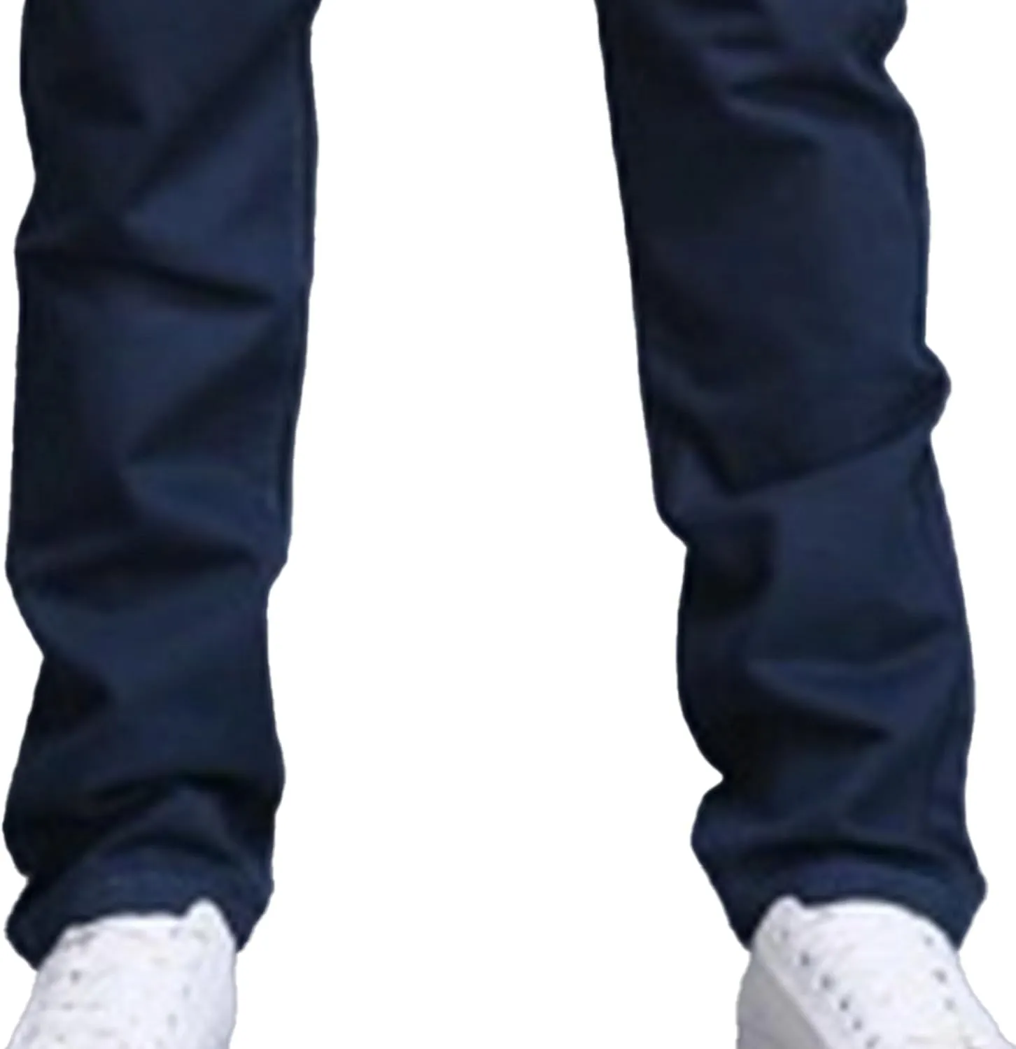 Men's Style Comfy Solid Chinos Pants Casual Slim Fit Business Slack Stretch Straight Fashion Trousers