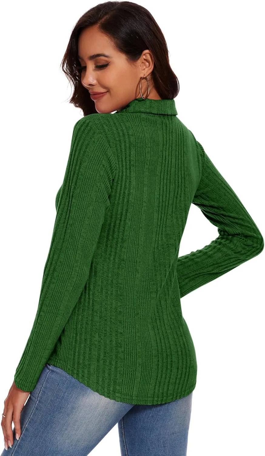 Micoson Womens Long Sleeve Tops V Neck Casual Shirts Lapel Blouses Dressy Business Fall Knit Thin Pullover Tunic Tops